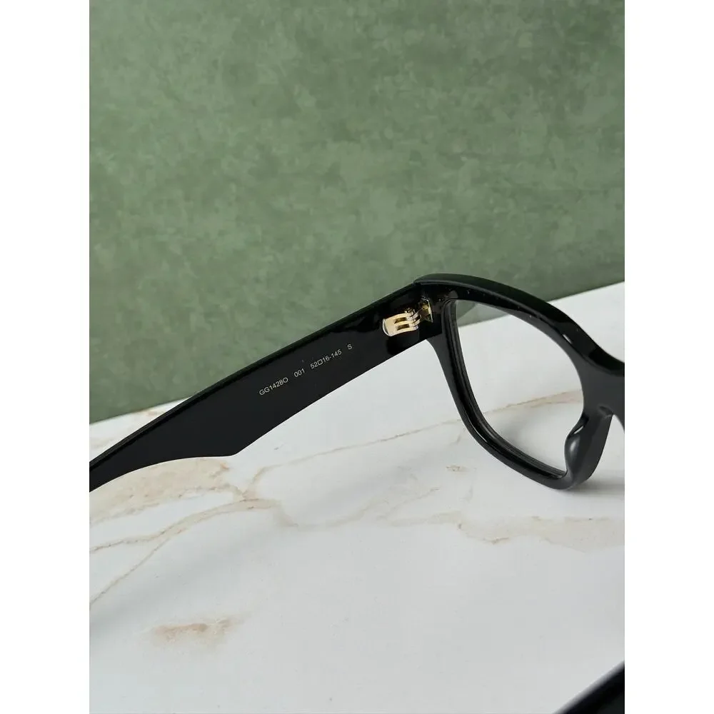 NEW Gucci GG1428O Black Unisex Square Eyeglasses Frames